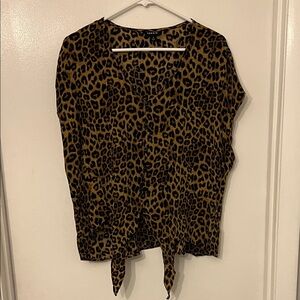 Torrid Animal Print Tie-Front Blouse